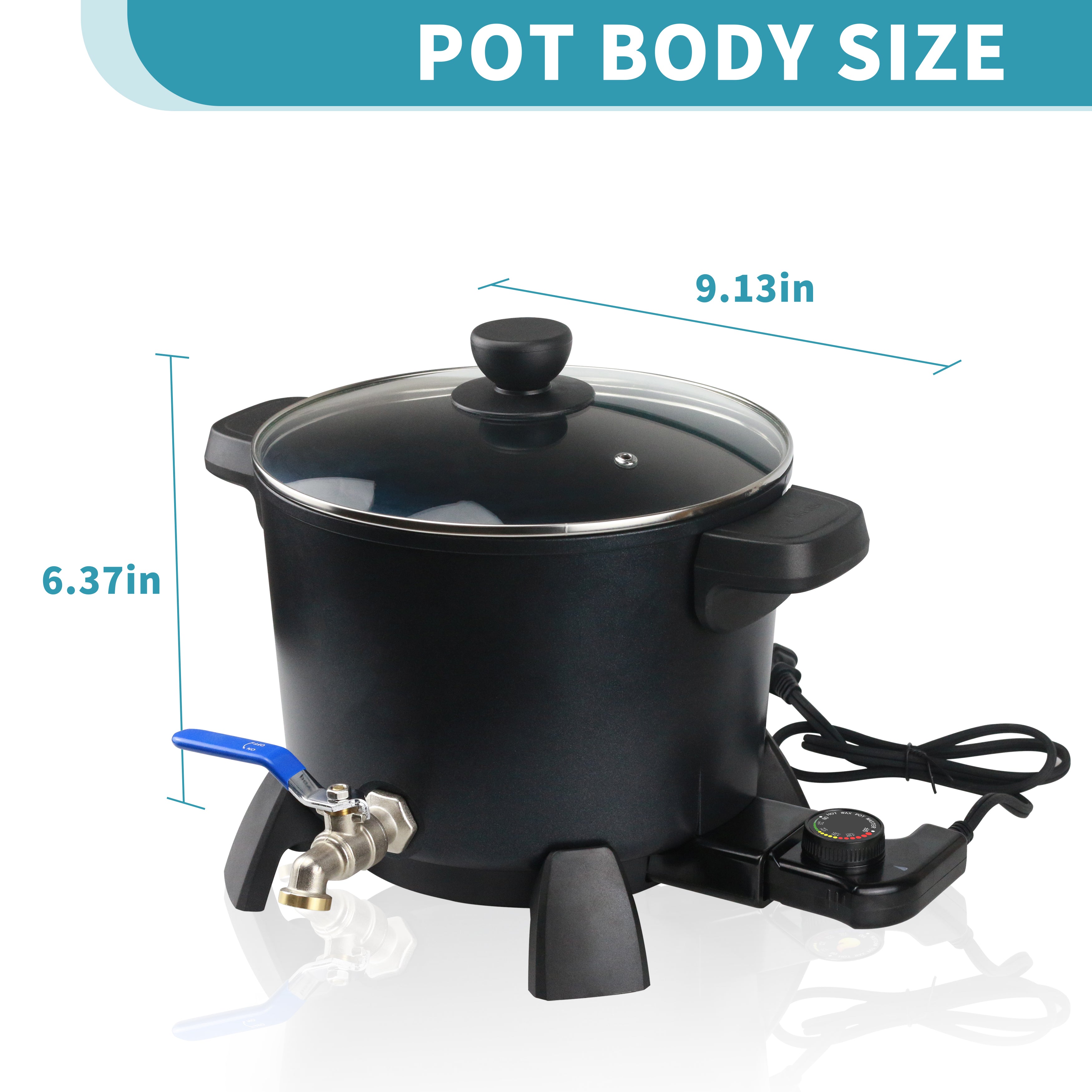 Candle Wax Melting Pot, 7 QT/ 15 LB Large Capacity with Spout and Temp –  Bienslys